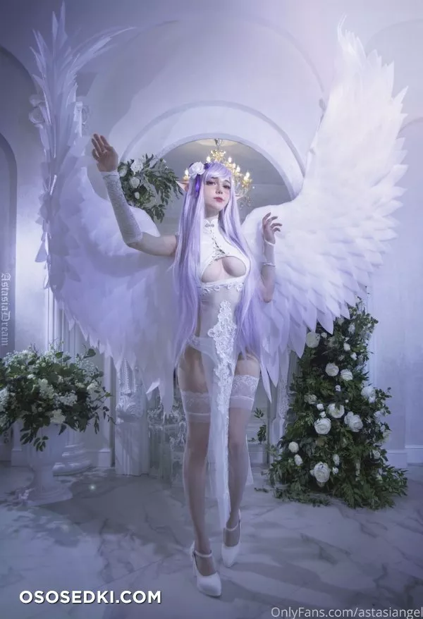 Astasia Dream. Emilia. Re Zero. White Lingerie. Wings - 5